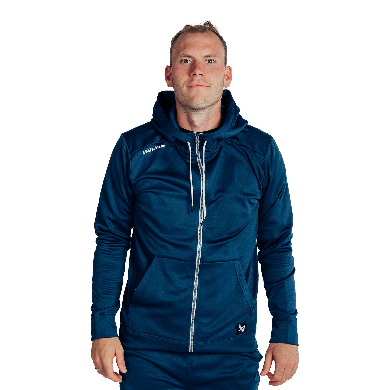 Picture of BAUER Fleece Zip Hoodie Team - nav - Sr.