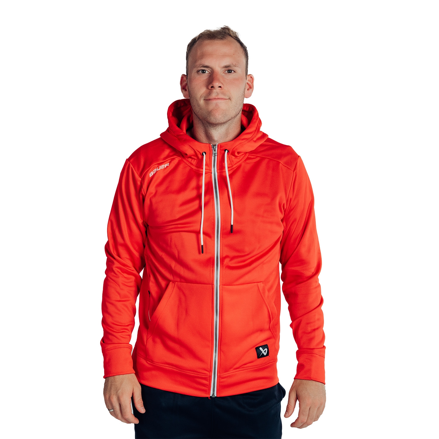 Picture of BAUER Fleece Zip Hoodie Team - red - Sr.