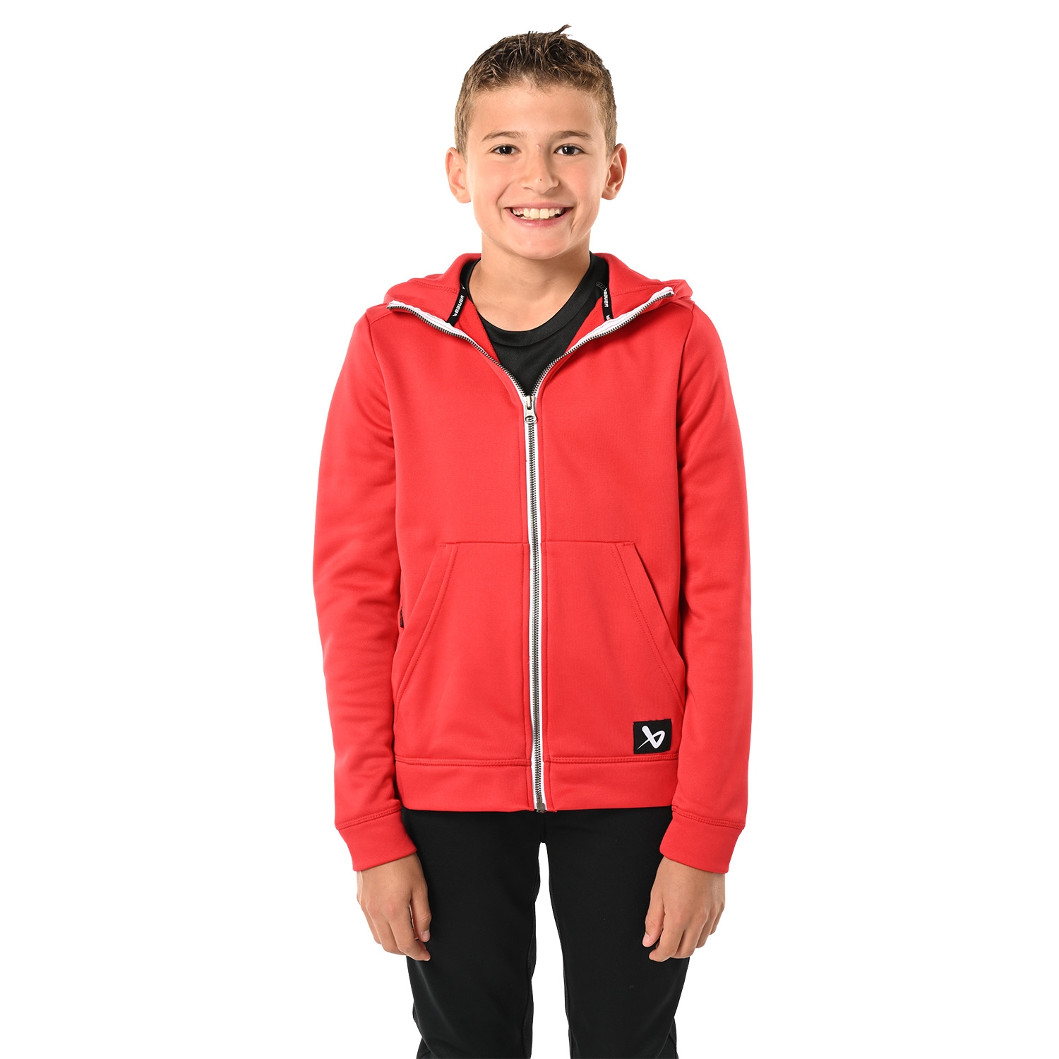 Picture of BAUER Fleece Zip Hoodie Team - red - Yth.