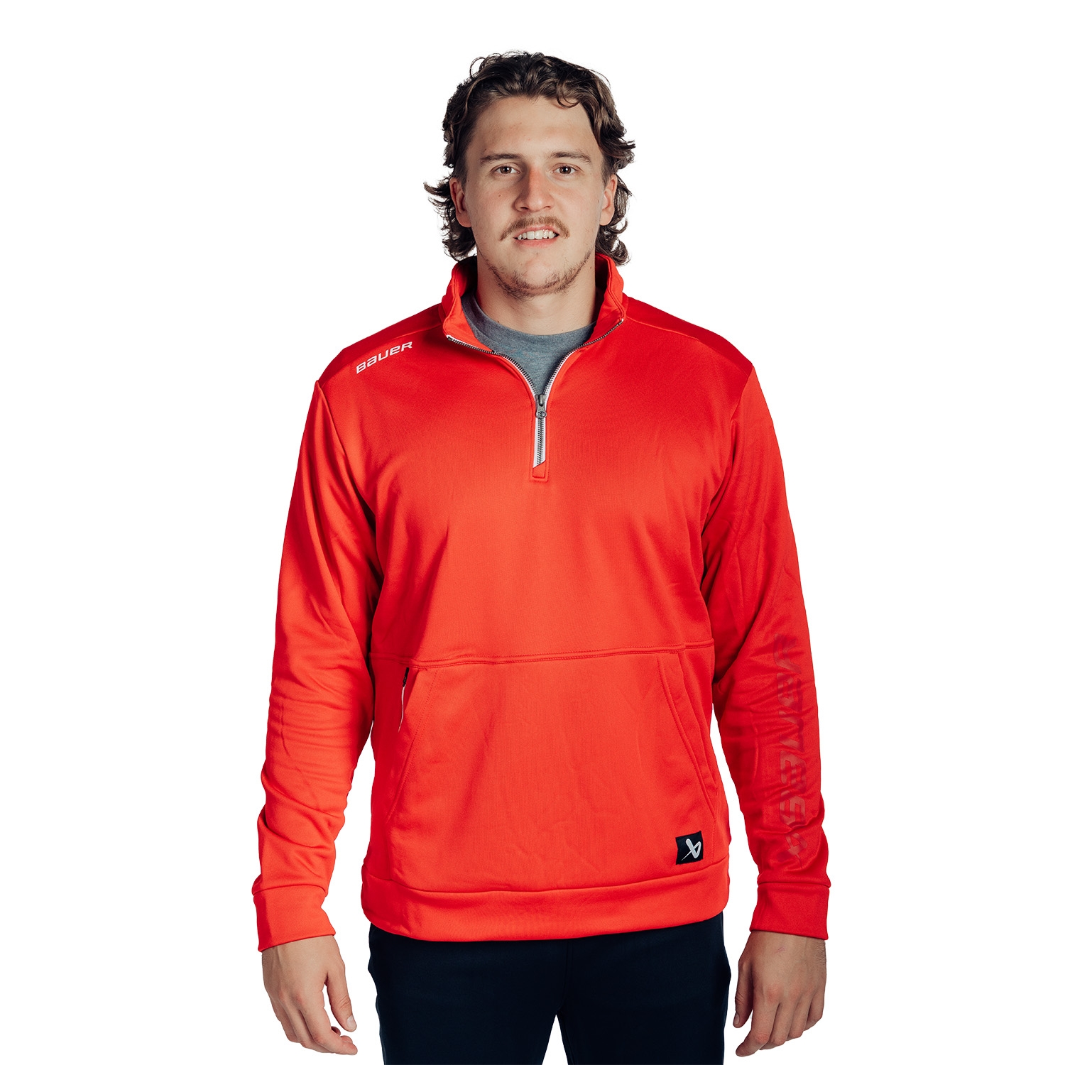 Picture of BAUER 1/2 Zip Fleece Team - red - Sr.