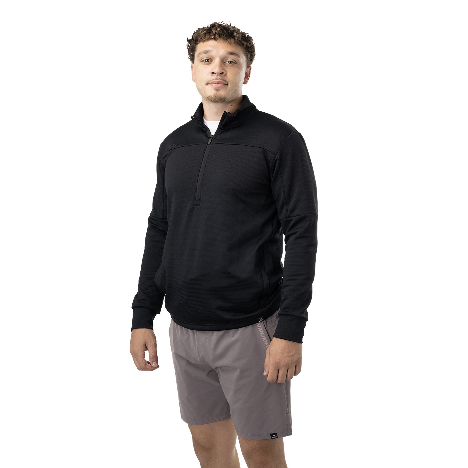 Picture of BAUER FLC Core Textured 1/4 Zip - blk - Sr.