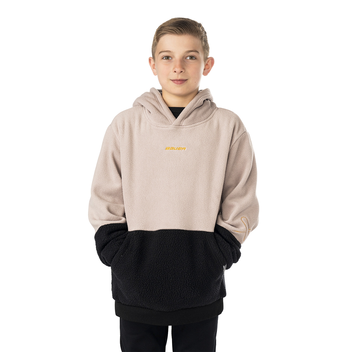 Picture of BAUER Polarfleece Hoodie - tau/blk - Yth.
