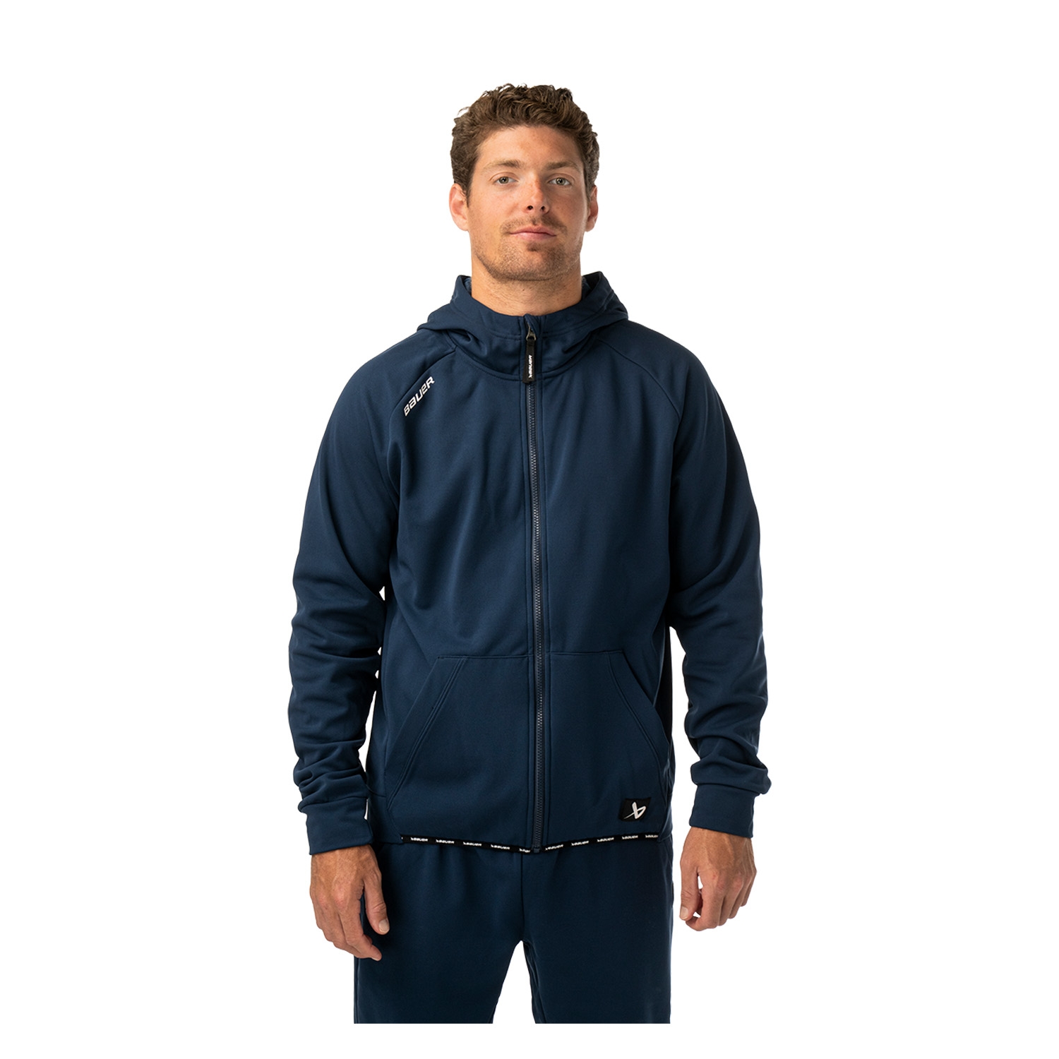 Picture of BAUER Fleece Zip Hoodie Team - nav - Sr.