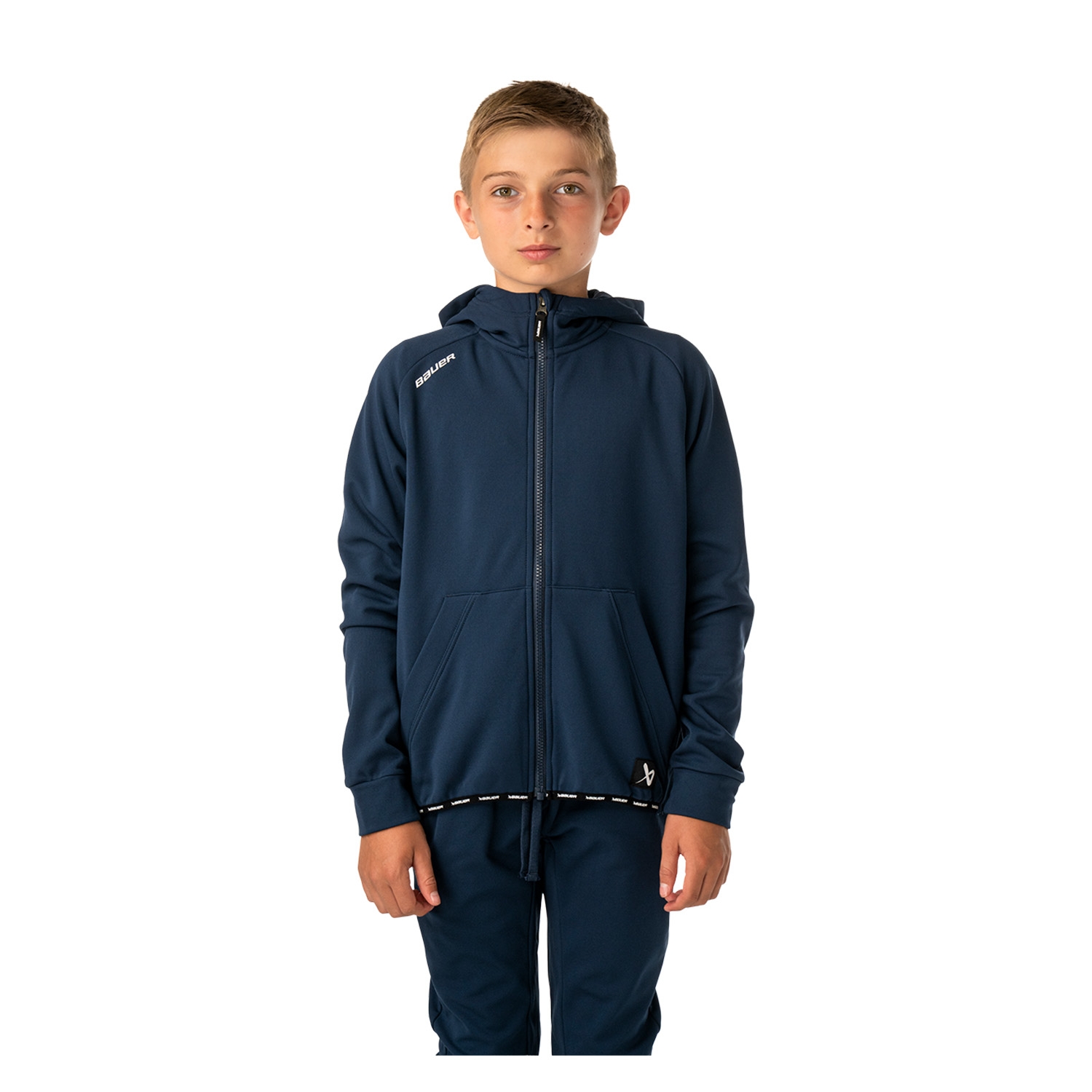 Picture of BAUER Fleece Zip Hoodie Team - nav - Yth.